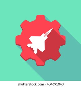 Ilustración de un icono de un engranaje largo con un plano de combate