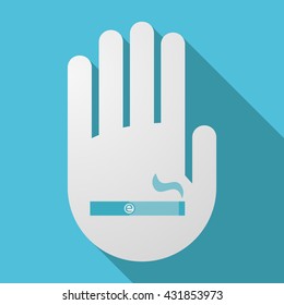 Illustration of a long shadow hand with an electronic cigarette