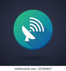 Illustration of a long shadow icon with an antenna