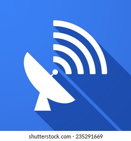 Illustration of a long shadow icon with an antenna