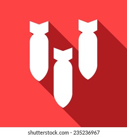 Illustration of a long shadow icon with bombs
