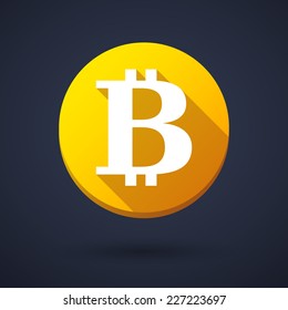 Illustration of a long shadow icon with a currency sign