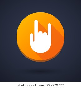 Illustration of a long shadow icon with a hand