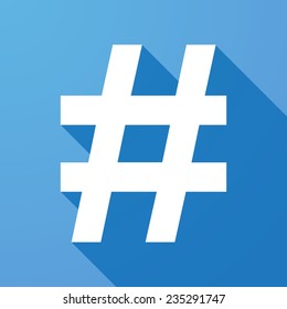 Illustration Of A Long Shadow Icon With A Hash Tag 