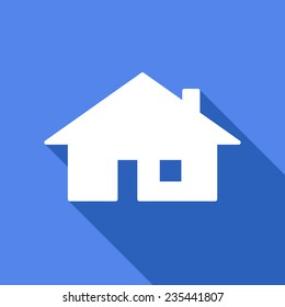 Illustration of a long shadow icon with a house