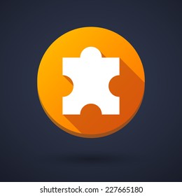 Illustration of a long shadow icon with a puzzle piece