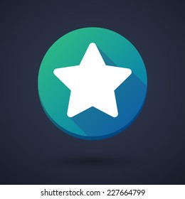 Illustration of a long shadow icon with a star
