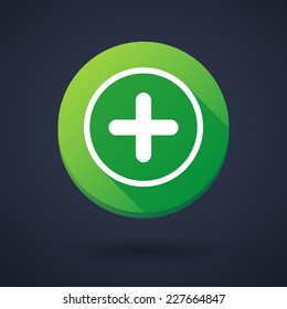 Illustration of a long shadow icon with a sum sign