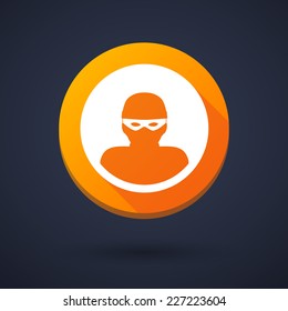Illustration of a long shadow icon with a thief