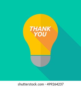 Illustration of a long shadow ight bulb icon with    the text THANK YOU