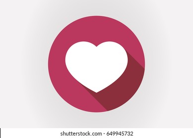 Illustration of a long shadow Japan flag with a heart