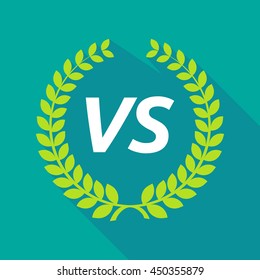 Illustration of a long shadow laurel wreath with    the text VS