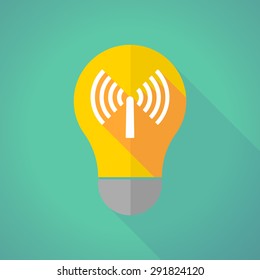 Illustration of a long shadow light bulb with an antenna