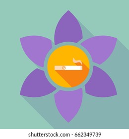 Illustration of a long shadow loto flower with an electronic cigarette