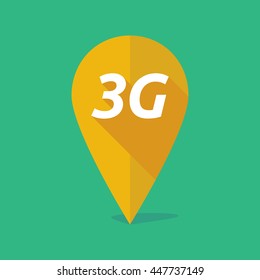 Illustration of a long shadow map mark with    the text 3G