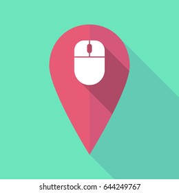 Illustration of a long shadow map mark with a wireless mouse