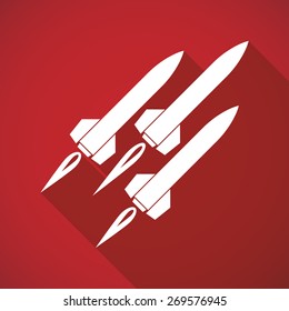 Illustration of a long shadow missile icon