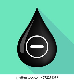 Illustration of a long shadow  oil drop with a subtraction sign