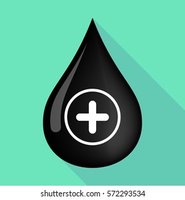 Illustration of a long shadow  oil drop with a sum sign