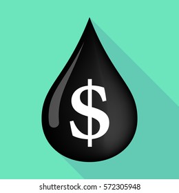 Illustration Of A Long Shadow  Oil Drop With A Dollar Sign 