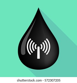 Illustration of a long shadow  oil drop with an antenna