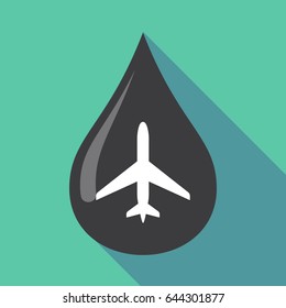 Illustration of a long shadow oil drop with  a plane