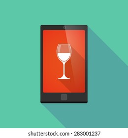 Illustration of a long shadow phone icon with a glass