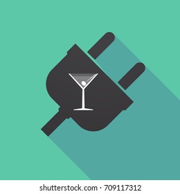 Illustration of a long shadow plug with a cocktail glass