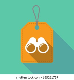 Illustration of a long shadow product label with a binoculars