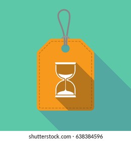 Illustration of a long shadow product label with a sand clock