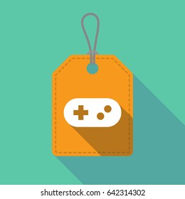 Illustration of a long shadow product label with a game pad