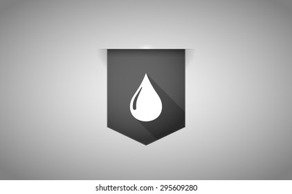 Illustration of a long shadow ribbon icon with a fuel drop
