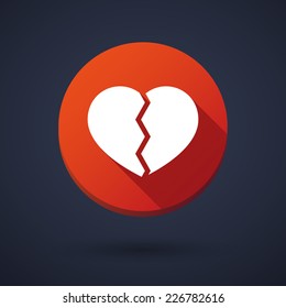 Illustration of a long shadow round icon with a hearth
