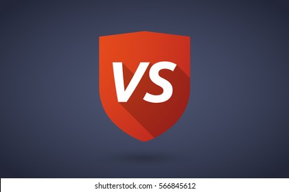 Illustration of a long shadow shield with    the text VS
