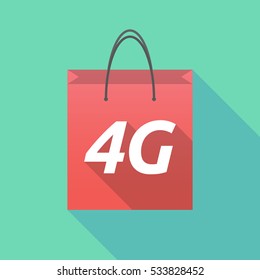 Illustration of a long shadow shopping bag with    the text 4G