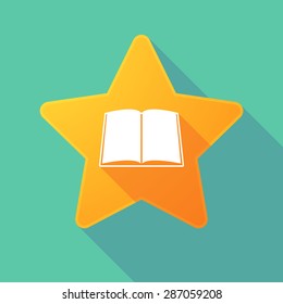 Illustration of a long shadow star with a book
