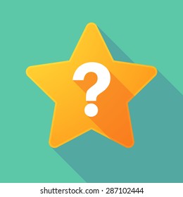 Illustration of a long shadow star icon with a question sign