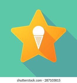 Illustration of a long shadow star icon with an ice cream