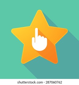 Illustration of a long shadow star with a pointing hand