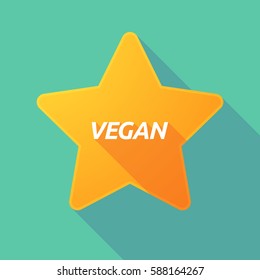 Illustration of a long shadow star with    the text VEGAN