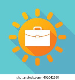 Illustration of a long shadow sun with  a breiefcase