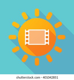 Illustration of a long shadow sun with a film photogram