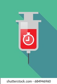 Illustration of a long shadow syringe with a timer