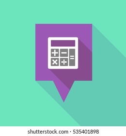 Illustration of a long shadow tooltip with  a calculator