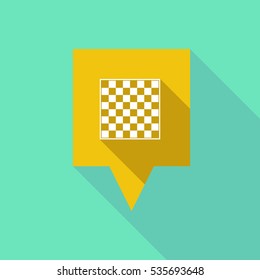 Illustration of a long shadow tooltip with  a chess board