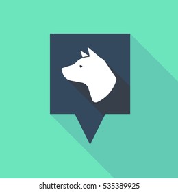 Illustration of a long shadow tooltip with  a dog head