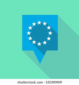 Illustration of a long shadow tooltip with  the EU flag stars