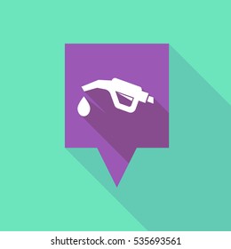 Illustration of a long shadow tooltip with  a gas hose icon