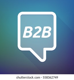 Illustration of a long shadow tooltip with    the text B2B