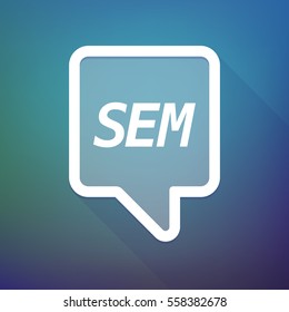 Illustration of a long shadow tooltip with    the text SEM